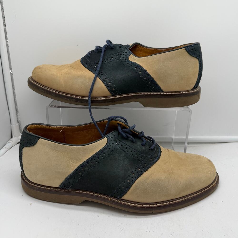 Peter Huber Oxford Dress Shoes Men’s 9 Leather Brazil Cream Blue